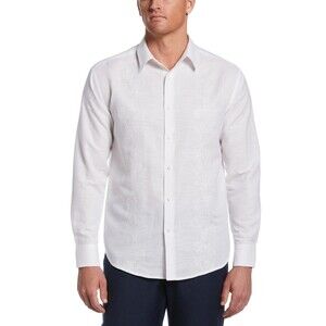 Cubavera Mens White Collared Embroidered Design Button-Down LS Shirt XXL - NWT